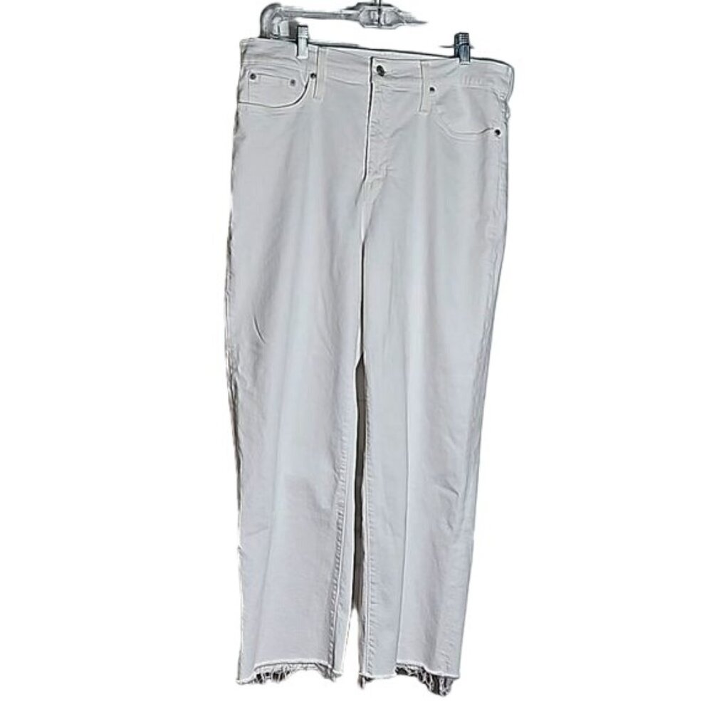 J.CREW WOMEN SLIM WIDE LEG JEAN IN WHITE WASH SIZE 32